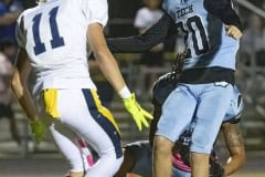 Nature Coast ,20, Caiden Mellecker watches his extra point attempt. Photo by JOE DiCRISTOFALO