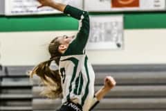 Hornet No. 5 Sr. Joelysee Morales shoots the Kill shot to the Panthers Wednesday night October 5, 2022. Photo by Cheryl Clanton.