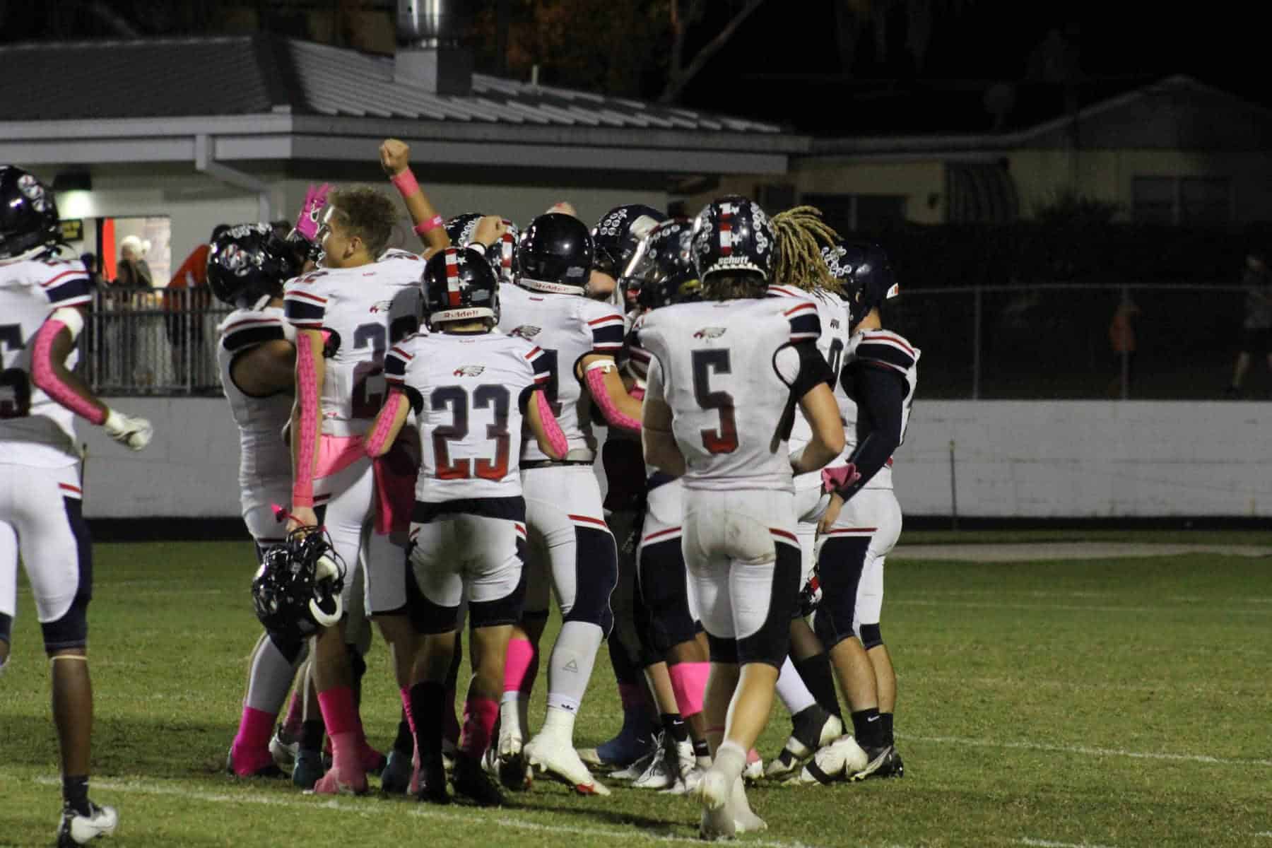Springstead celebrates the win. Oct. 7, 2022. Photo by Hanna Fox.