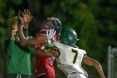 Springstead High wide receiver ,88, Caidell Gilbert looks in a touchdown pass against Lecanto Friday in Spring Hill. Photo by JOE DiCRISTOFALO