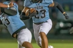 NCT, 23, Allan Ho runs for a gain Friday versus Central.  Photo by JOE DiCRISTOFALO