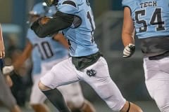 NCT defender ,13, Brady Nowlin runs back an intercepted pass setting up a Nature Coast touchdown against Central High during the Sharks' Homecoming game. Photo by JOE DiCRISTOFALO