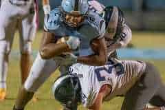 NCT running back,2, Christian Cromer powers for some tough yardage against Central High at Nature Coast.  Photo by JOE DiCRISTOFALO