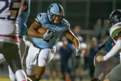 NCT running back, 2, Christian Cromer has eyes for the end zone. He scored on this play Friday against Central High at Nature Coast.  Photo by JOE DiCRISTOFALO