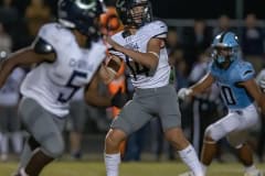 Central High ,QB, Bradyn Joyner looks to pass late in the first half versus NCT. The last minute drive fell short just before halftime. Phot by JOE DICRISTOFALO