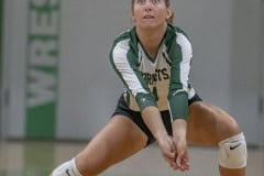 Weeki Wachee ,4, Allora Murray concentrates on digging a serve during match versus Central High. Photo by JOE DiCRISTOFALO