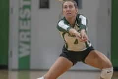 Weeki Wachee ,4, Allora Murray concentrates on digging a serve during match versus Central High. Photo by JOE DiCRISTOFALO