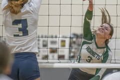 Weeki Wachee ,3, Courtney Mcdermott tries to volley past Central High’s ,3, Jaylene Sanchez. Photo by JOE DiCRISTOFALO