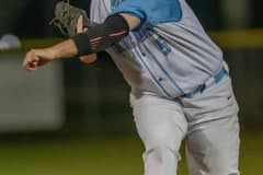 Nature Coast ,5, Gavin McMurdo got the start against visiting Hernando High Tuesday night. Photo by JOE DiCRISTOFALO