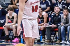 Thursday night 12/1 game at the Stead Eagles #10 Senior Matt McDonald signals to the team. Photo by Cheryl Clanton.