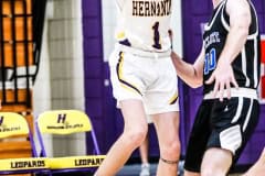 Leopard #1 Senior Dre Bittinger passes and defending the ball against Anclote High SchoolTuesday. Photos by Cheryl Clanton.