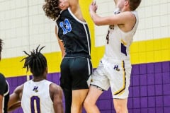 Again Leopards #4 senior Will Tigue goes against Anclote #13 and makes the shot to add points onto board Tuesday night. Photos by Cheryl Clanton