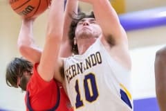 10, Michael Saavarese could not work through the foul by Springstead high, 30, Niko Cordello. Photo by JOE DiCRISTOFALO