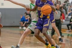 Hernando High, 3, Josiah Wright tries to maneuver around the wingspan of Weeki Wachee, 3, Aidan Smith Tuesday 1/24/23 at Weeki Wachee High. Photo by JOE DiCRISTOFALO