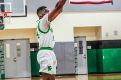 Thursday night Hornet #24 Anthony Wilson takes it to the rim in game against Gulf High School.  Photo by Cheryl Clanton.