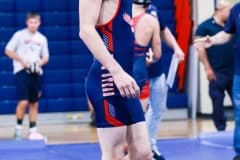 Eagles Wrestler Ricky Corbett getting ready to start his match against Fivay in the District Duels. Photos by Cheryl Clanton.