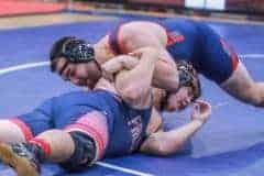 Fridays District Duels at Springstead, Eagles Pedro Class Jr. (PJ) pins Fivay and wins his match. Photos by Cheryl Clanton.