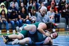 Heavyweight class Weekie Wachee wrestler won against Nature Coast 1/4/23 Wednesday afternoon. Photo by Cheryl Clanton.