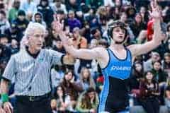 Nature Coast wrestler wins his match against Weeki Wachee 1/4/23 Wednesday afternoon. Photo by Cheryl Clanton.