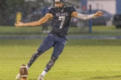 Central High, 7, Caden Bergantino puts foot to leather in the home game versus Anclote High. Photo by JOE DiCRISTOFALO