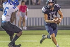 Central High, 14, Braden Joyner escaped the pocket for a 23 yard scoring run in the 44-8 win over Anclote High. Photo by JOE DiCRISTOFALO