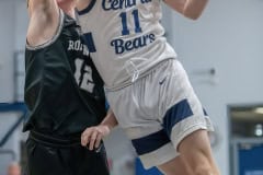 Central High, 11, Ethan Bergantino drives to the basket Thursday in the home 68-33 Regional Quarterfinal win over visiting Robinson High. Photo by JOE DiCRISTOFALO