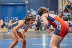 Emma Bauknight, Springstead High School goes up against an opponent at the Regional tournament on Feb. 17, 2023. Photo by Cynthia Leota.