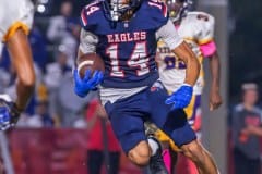 Springstead High’s, 14, Xylus Pastrana runs back a kick during the annual Burger Bowl  between long time rival Springstead and visiting Hernando High. Photo by Joe DiCristofalo.