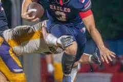 Springstead running back , PJ Class bursts up the middle for a gain versus visiting Hernando High Friday night. Photo by Joe DiCristofalo.