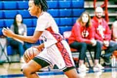 Eagles 23 Fr. J'ziyah Munford racing down the court against the Warhawks Tuesday night 11/22/22.  Photo by Cheryl Clanton.