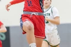 Springtead High, 11, Samantha Suarez completes a lay-up during the game at Weeki Wachee High Friday night on12/9. Photo by JOE DiCRISTOFALO