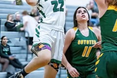 Weeki Wachee High, 22, Rayanna Coleman shoots over the Cypress Creek defense Wednesday at Weekie Wachee High. Photo by JOE DiCRISTOFALO