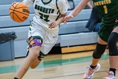 Weeki Wachee High, 22, Rayanna Coleman works the baseline in the game against Cypress Creek Wednesday at Weekie Wachee High. Photo by JOE DiCRISTOFALO