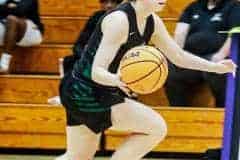 Weeki Wachee Hornet Senior #3 Courtney Mcdermott running it back down the court against Hernando Leopards in Tuesday 12/13/22 nights game. Photo by Cheryl Clanton.