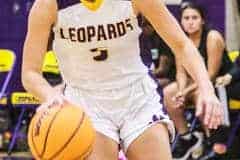 Hernando Leopard Senior #5 Lydia Jackson takes in down the court against Weeki Wachee. Photo by Cheryl Clanton.