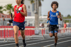 Springstead High’s Isaac Rosario anchored the 4 x 800 relay at the Springstead Eagle Twilight Track Meet Wednesday. Photo by JOE DiCRISTOFALO