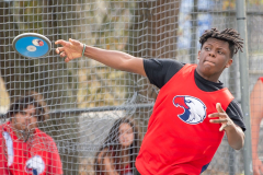 Sppringstead High, Mar’Shaun Archibald launches a discus during  the Springstead Eagle Twilight Track Meet Wednesday. Photo by JOE DiCRISTOFALO