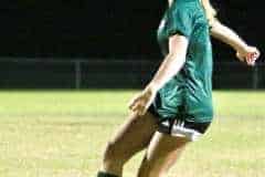 Wednesday night 12/7/22, HHS vs WW Girls Soccer game. Hornet #7 Lola Northrop warming up before taking on the leopards. Photo by Cheryl Clanton.