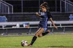 Wedsnesday night 12/14/22 NCT Fr. #14 Giada Chechile warms up before the game against Springstead. Photo by Cheryl Clanton.