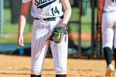 Sharks Pitcher #14 Sr. Mckenna Carr. Photography by Santo.