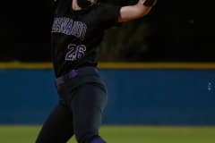 Hernando High, Ava Braswell, pitched the Leopards to a 16-0 win over Springstead Thursday night in Spring Hill. Photo by JOE DiCRISTOFALO