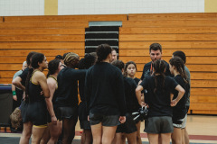Head Coach David Pritz and Assistant Coach Chance Phillips meet with Hernando Girls following their win against Bell Creek Academy on Jan. 25, 2023.  Photo by Cynthia Leota.