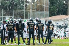 Pre-Season game Saturday, coin toss between your Hernando County Hawks against Tarpon Springs Pirates. Hawks are in black uniforms lent to them due to Hawks uniforms didn't arrive in time. Photos by Cheryl Clanton.
