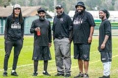 Hernando County Hawks coaches left to right. Eric Riggins Jr., Jason Owens, Eric Riggins Sr. (Head Coach), Fabian Burnett and Tahj Clements Sr. Photos by Cheryl Clanton.