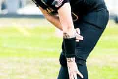 Saturday Jan. 21, 2023 Pre-Season game for the Hernando County Hawks. Hawks QB Austin Webster takes the field to stretch and warm up before game time against the Tarpon Springs Pirates. Photos by Cheryl Clanton.