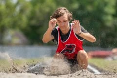 Powell Middle School, Justin Armey competes in the long jump . Photo by JOE DiCRISTOFALO