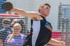 Challenger Middle School’s Jeremiah Rodriguez loose a discus during the in the Hernando County Middle Athletic Conference Track Championship.  Photo by JOE DiCRISTOFALO