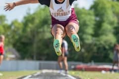 Yared Espinoza competing in the long jump for Explorer Middle School in the Hernando County Middle Athletic Conference Track Championship.  Photo by JOE DiCRISTOFALO