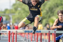 Winding Waters , Caiden Sneider took the Men’s 100 meter hurdles in the Hernando County Middle Athletic Conference Track Championship.  Photo by JOE DiCRISTOFALO