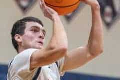Springstead High's ,22, Adrian D’Acunto lines up a three point shot in Tuesday night’s game against visiting Lecanto High. Photo by Joe DiCristofalo